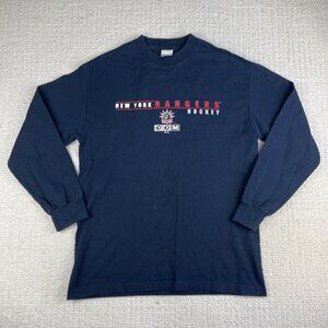 Vintage CCM New York Rangers Statue Of Liberty Hockey Longsleeve Men Sz M READ